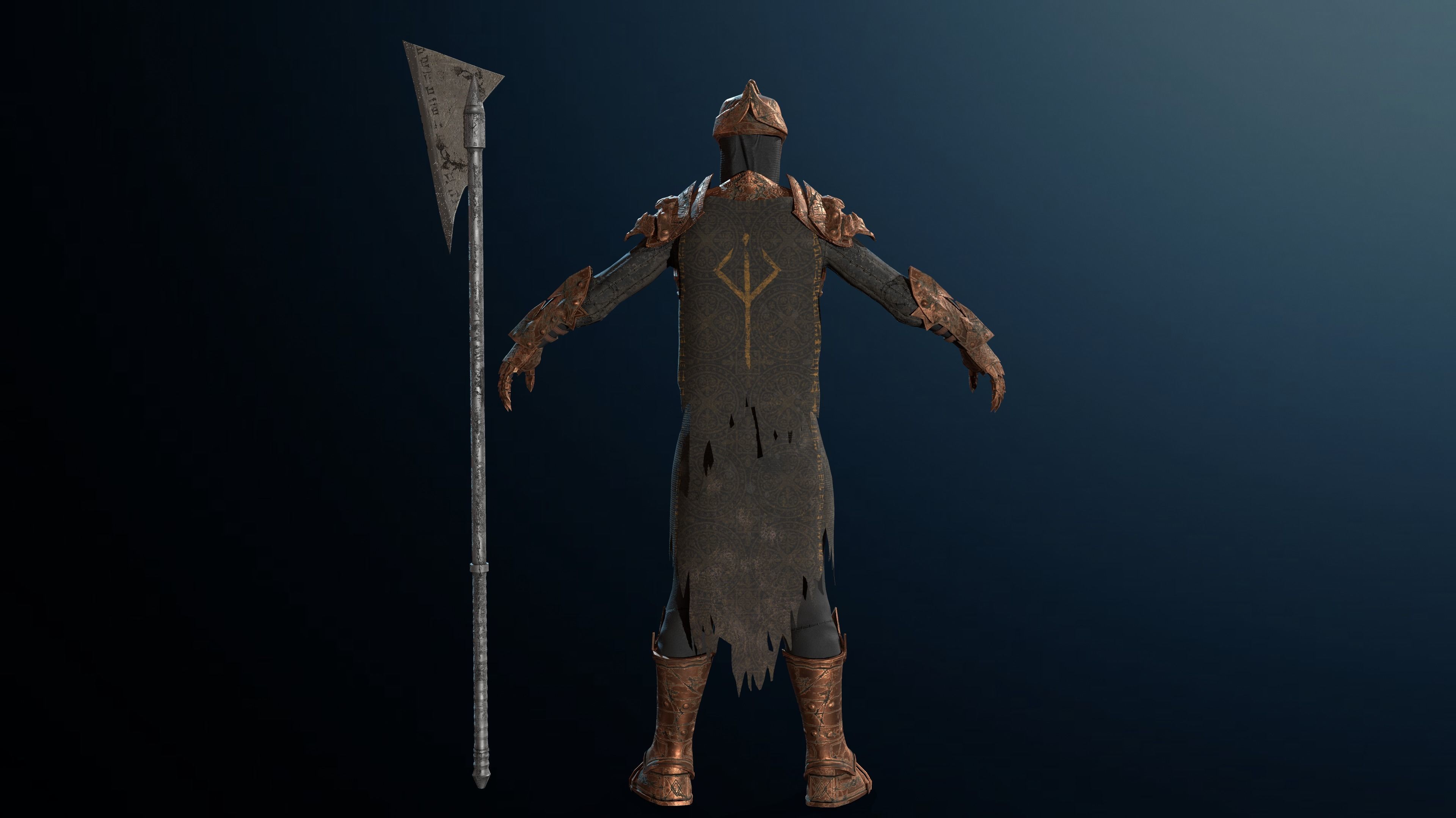 Skeleton Knight RIGGED Low-poly 3D model_14
