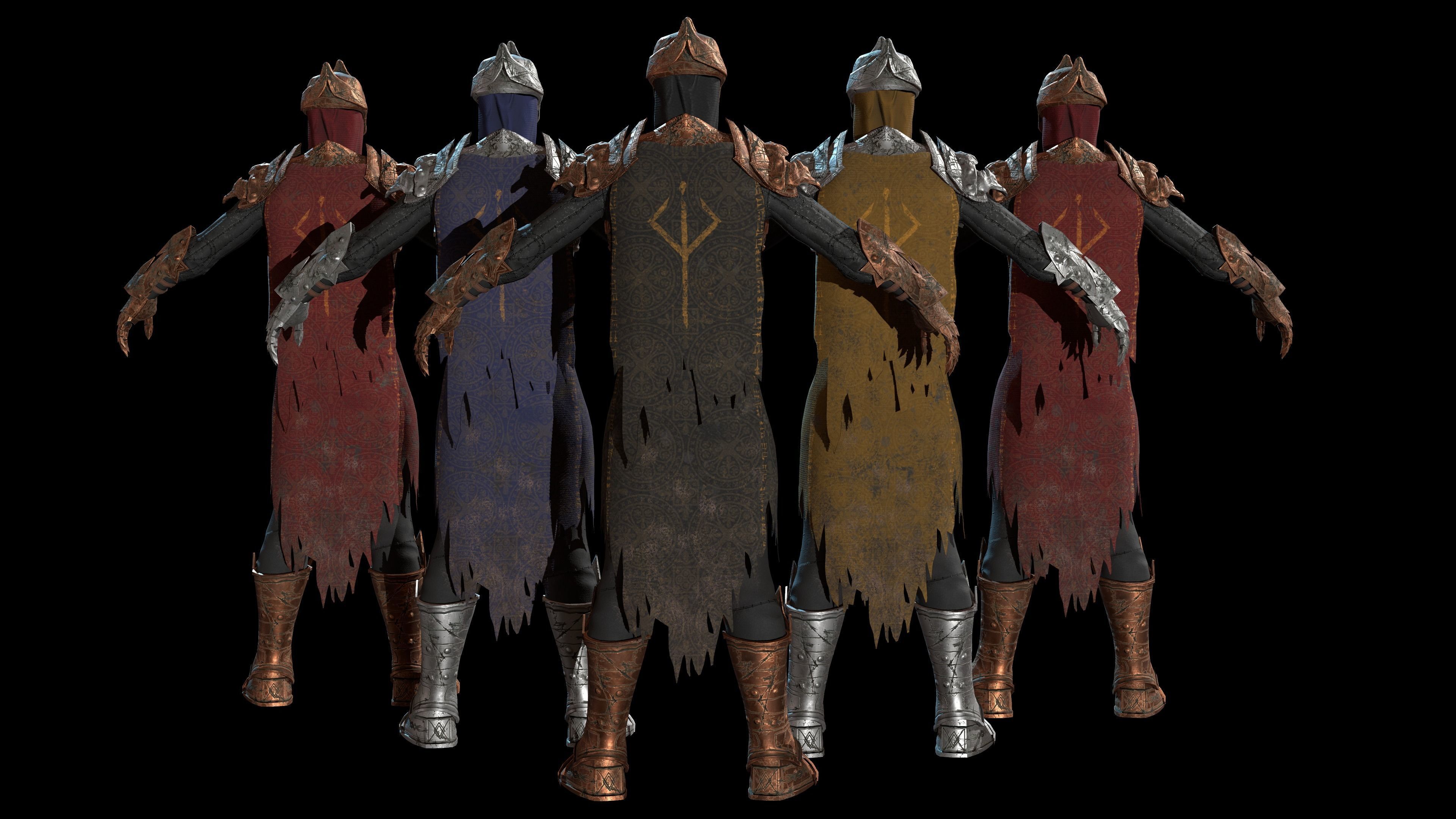 Skeleton Knight RIGGED Low-poly 3D model_20