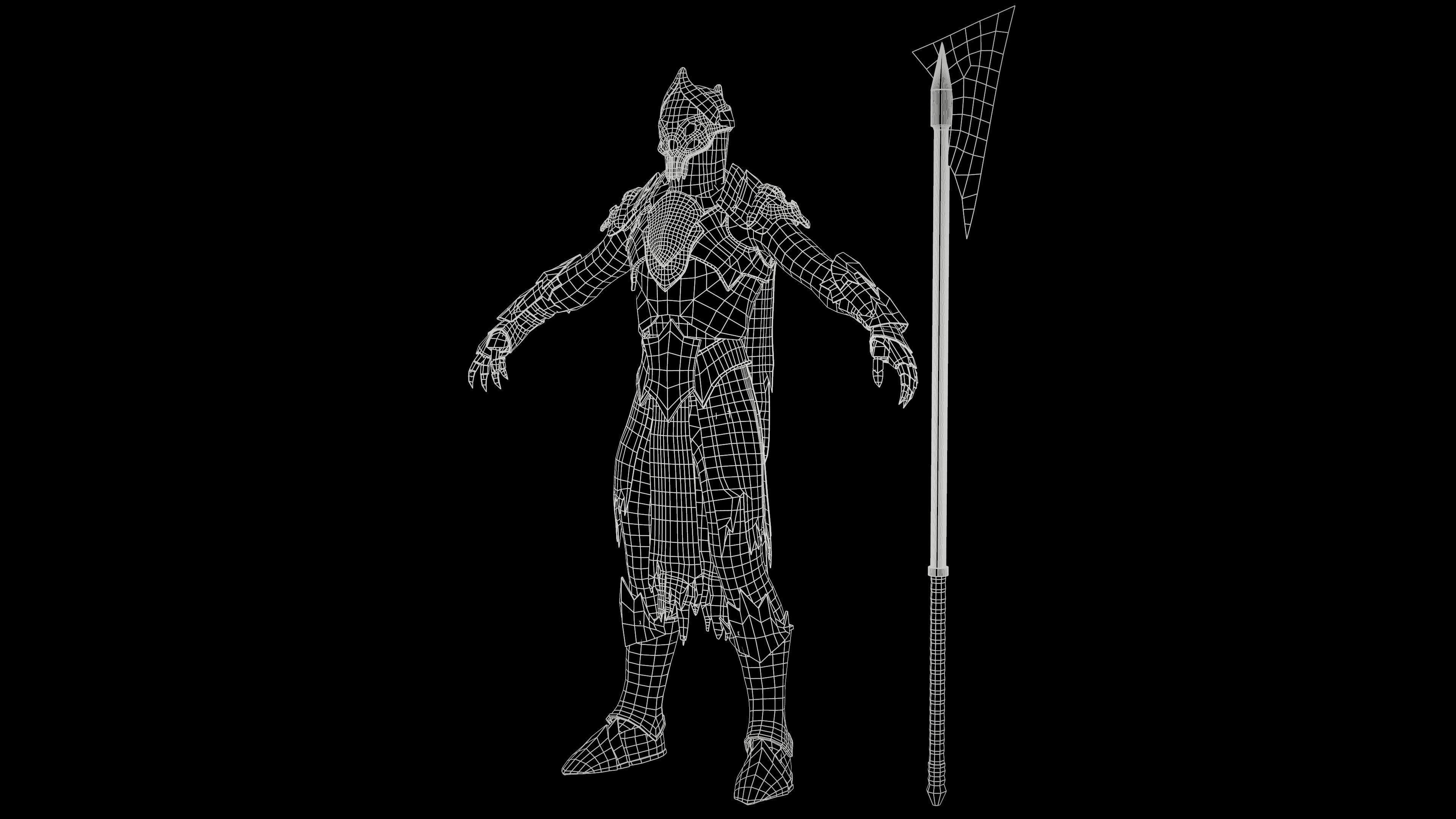 Skeleton Knight RIGGED Low-poly 3D model_29