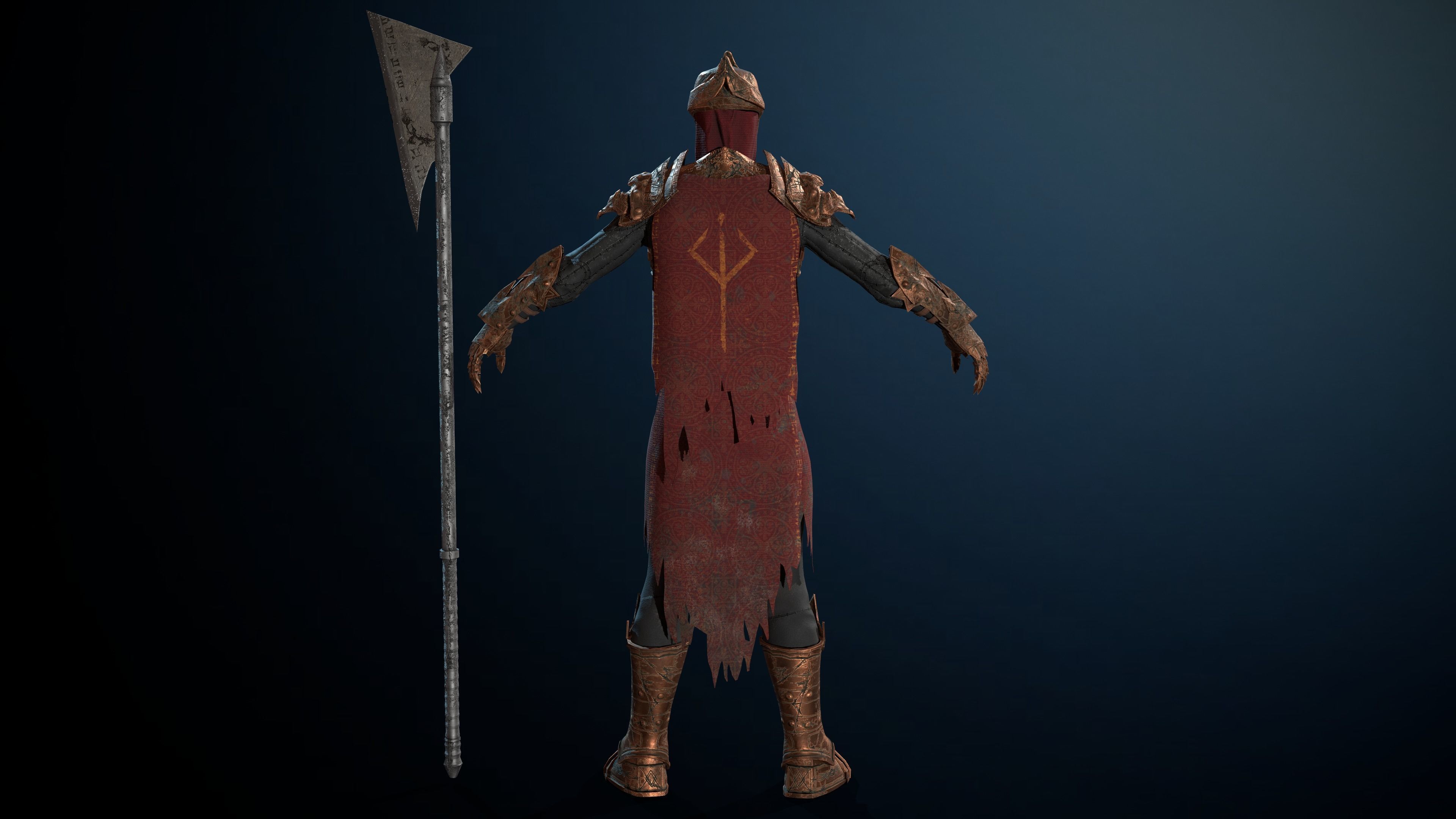 Skeleton Knight RIGGED Low-poly 3D model_8