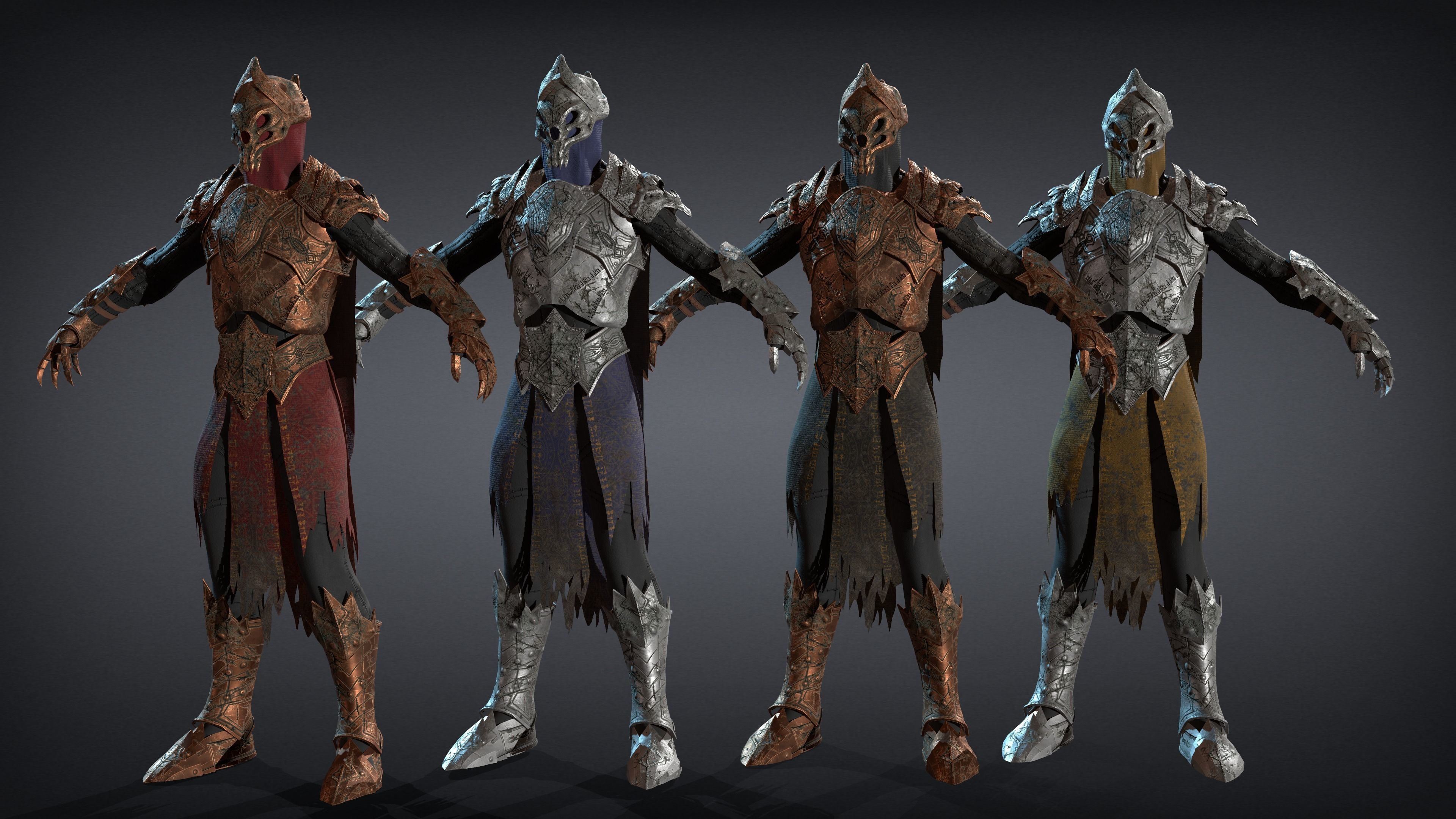 Skeleton Knight RIGGED Low-poly 3D model_15