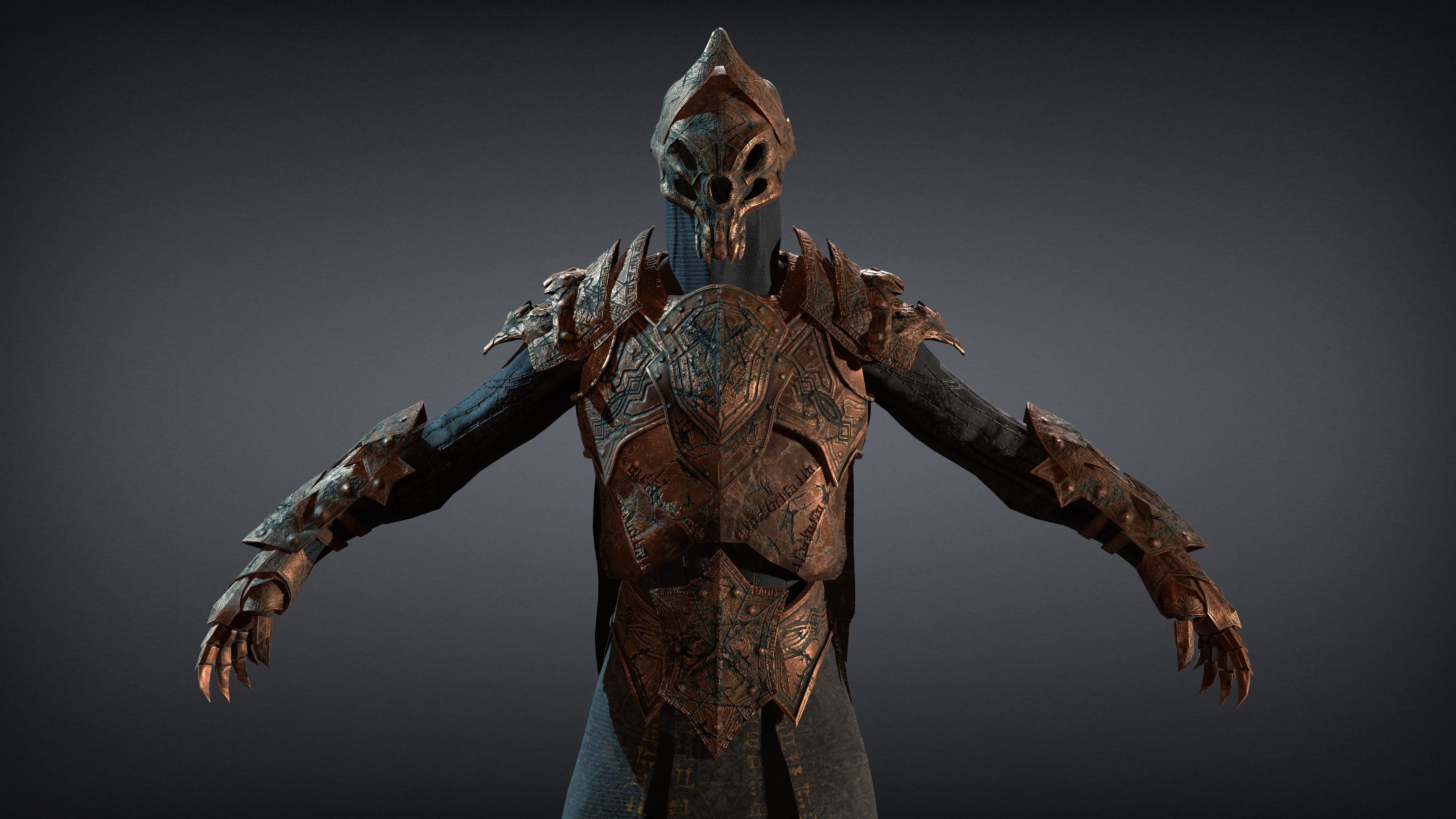 Skeleton Knight RIGGED Low-poly 3D model_22