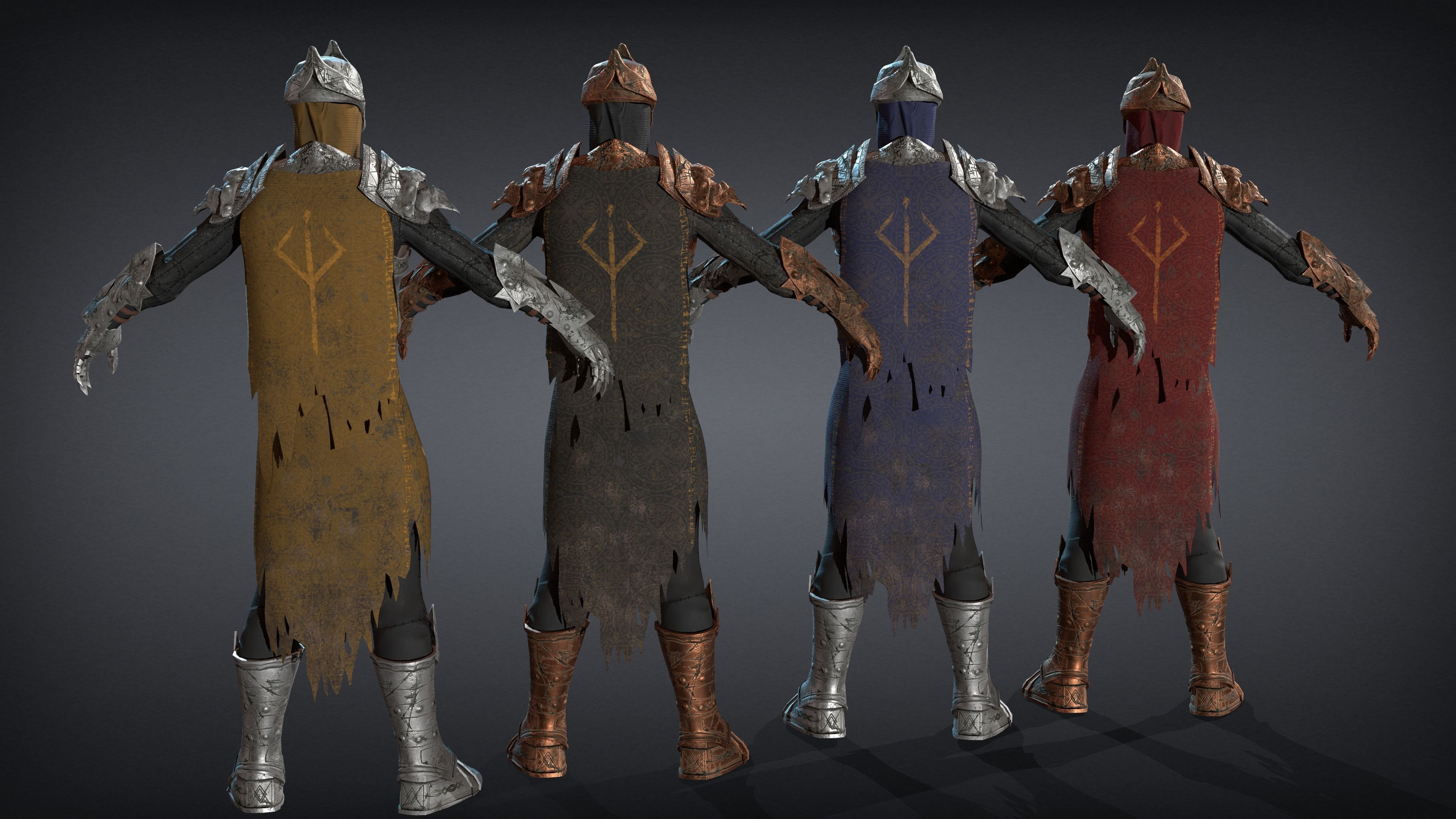 Skeleton Knight RIGGED Low-poly 3D model_16