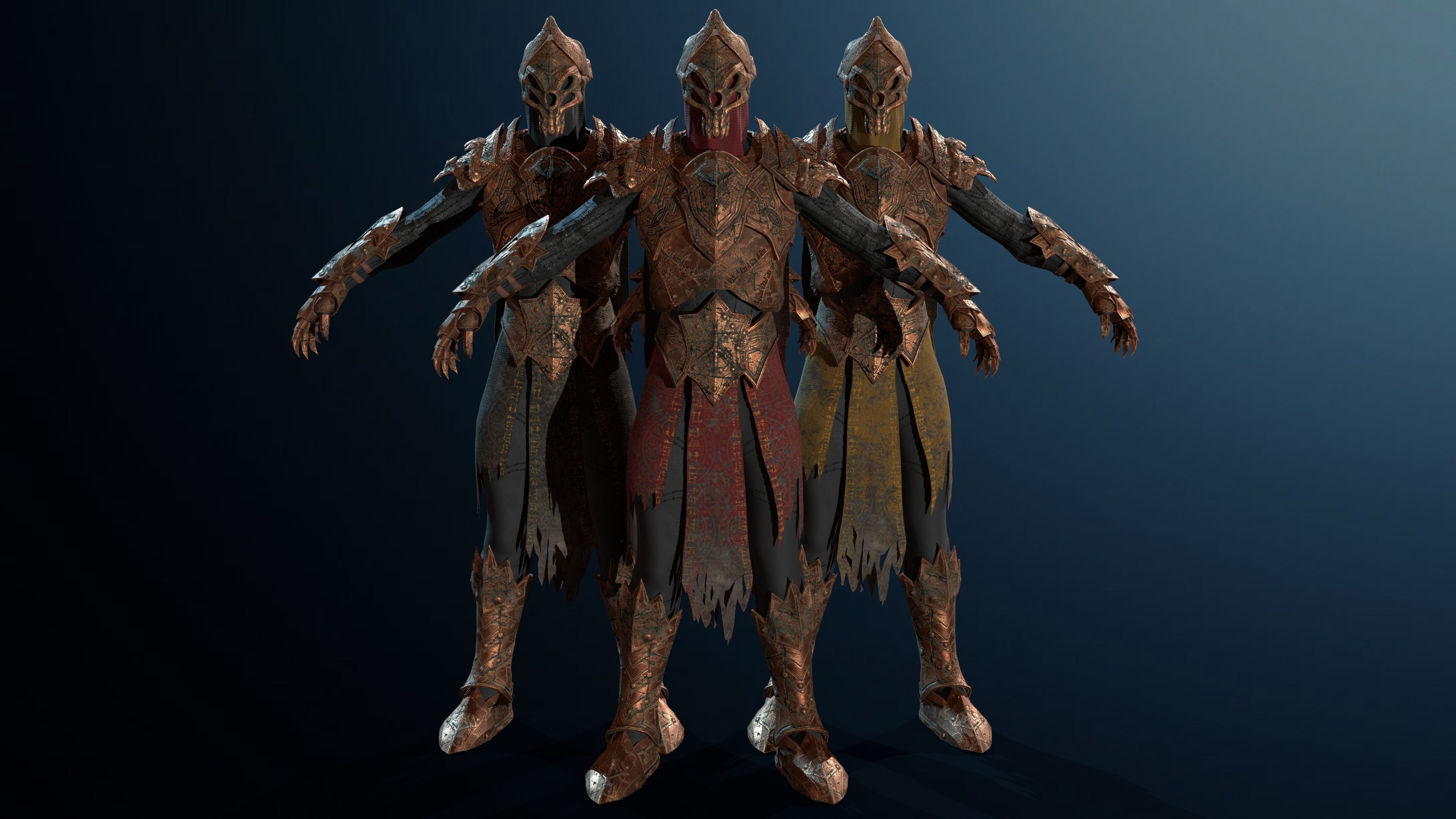 Skeleton Knight RIGGED Low-poly 3D model_21