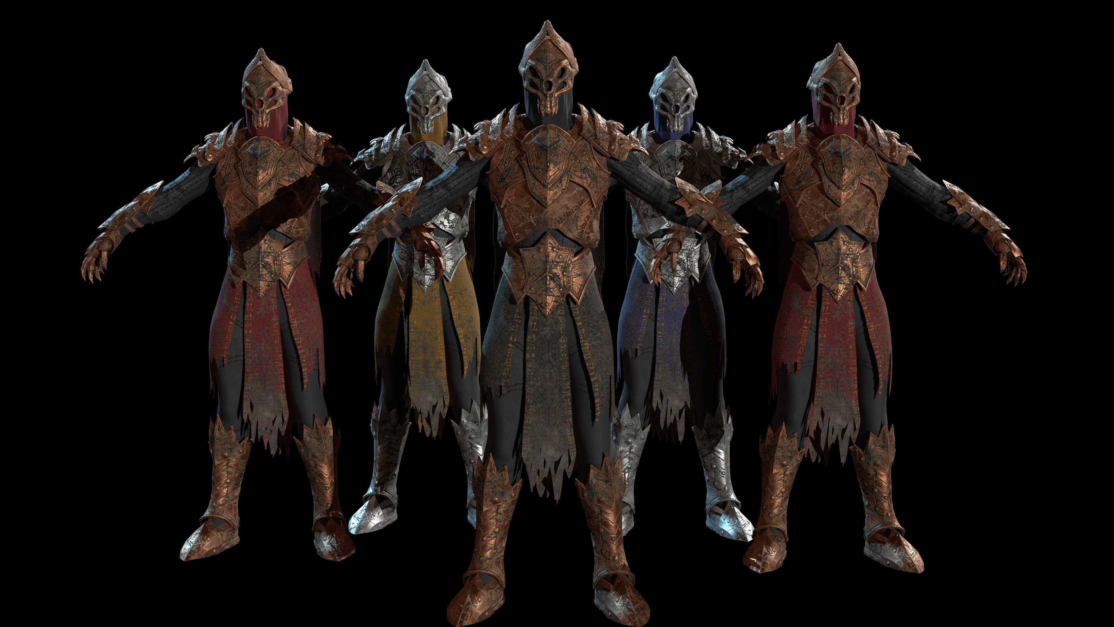 Skeleton Knight RIGGED Low-poly 3D model_19