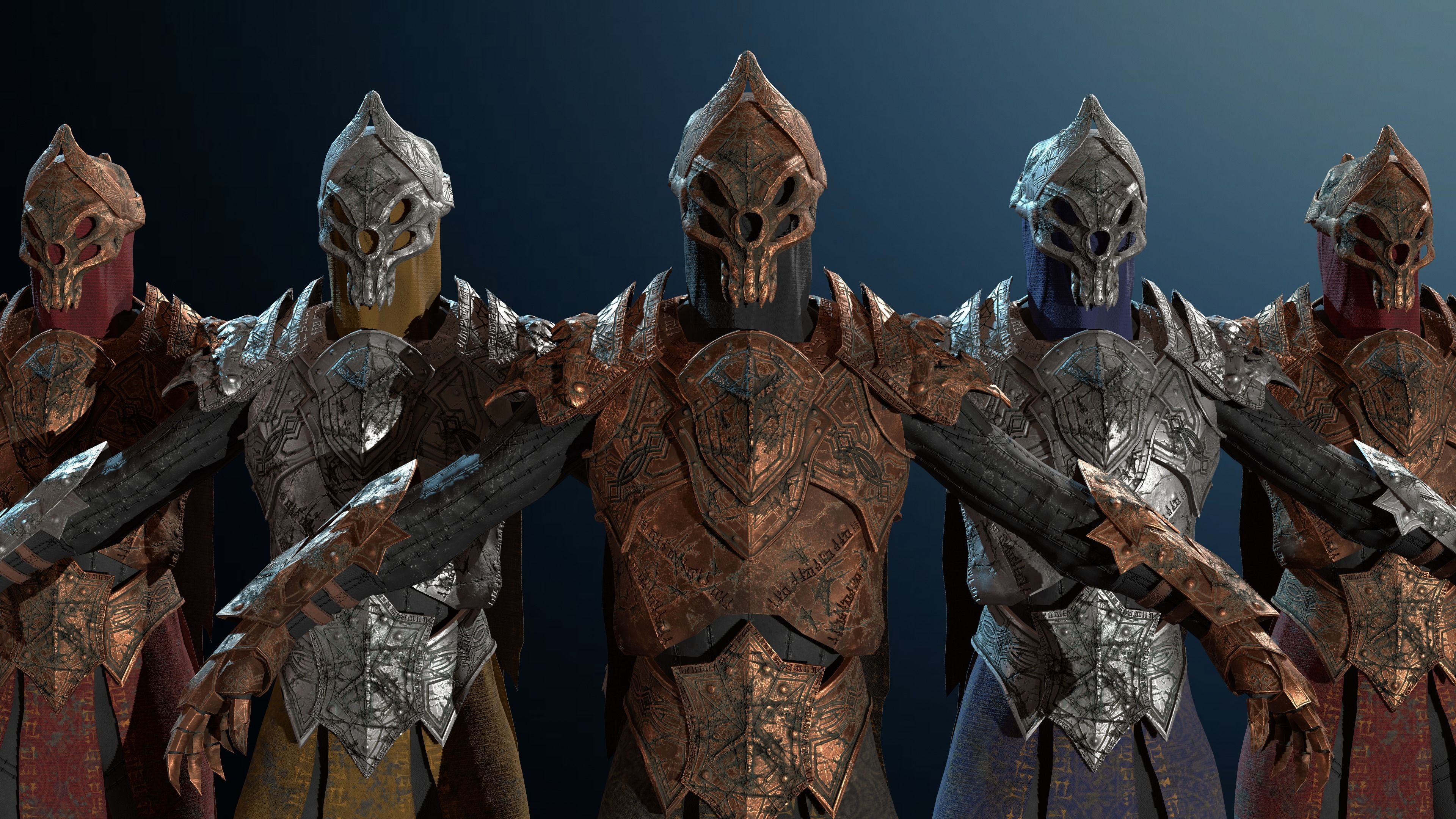 Skeleton Knight RIGGED Low-poly 3D model_9