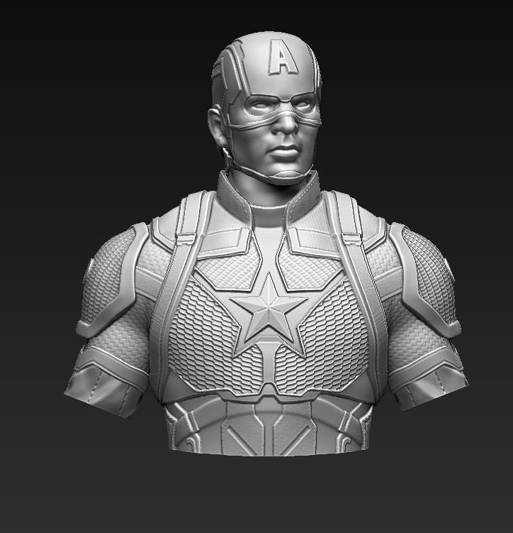 Captain America Bust 3D print model_2