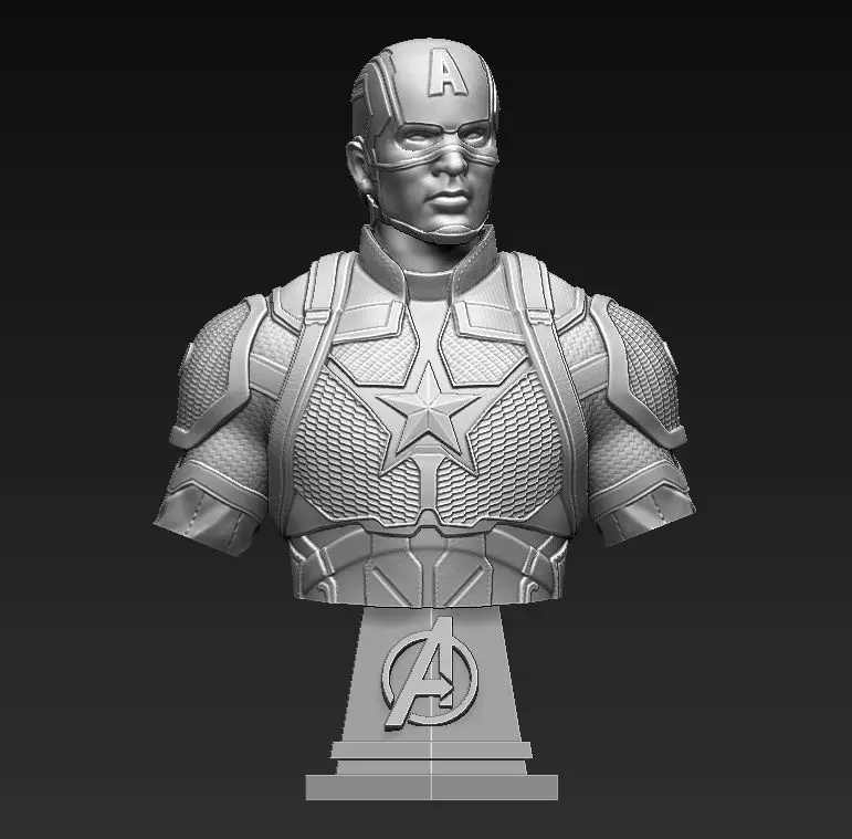 Captain America Bust 3D print model_0