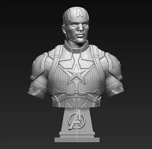 Captain America Bust 3D print model