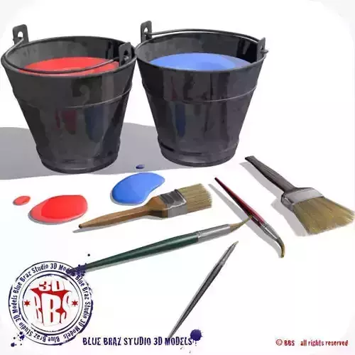 Paint Buckets 3D model