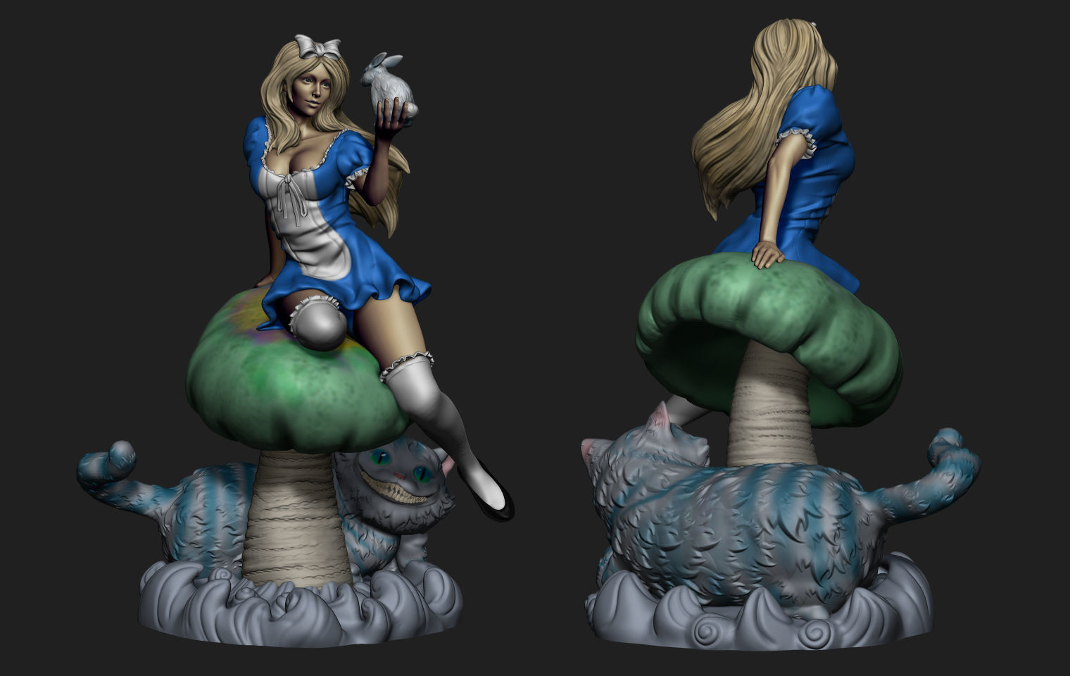 Alice in Wonderland SFW 3D print model_2