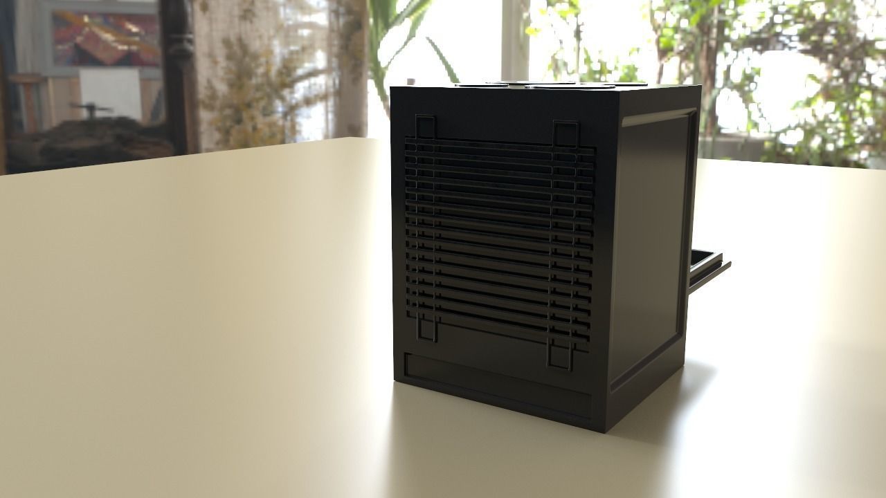 Cuisiniere3D oven on table 3D model_4