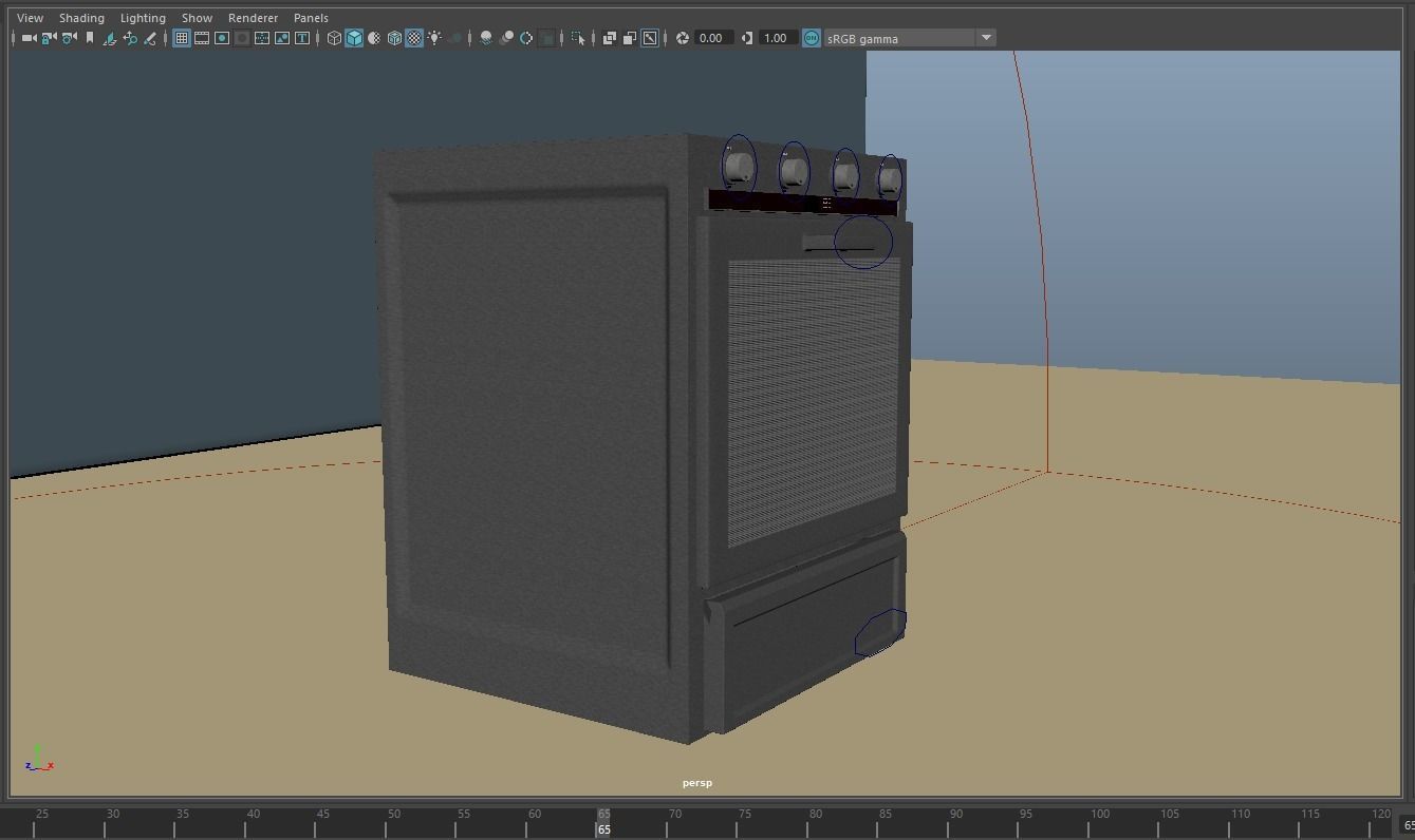 Cuisiniere3D oven on table 3D model_5