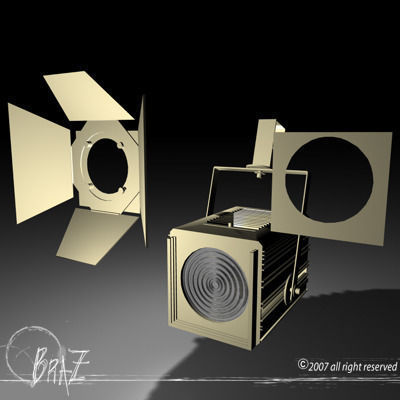 Stage light Fresnel 3D model_1
