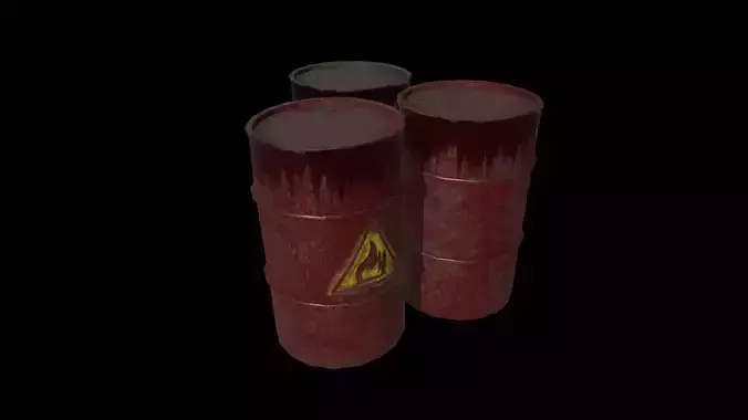 Low Poly Oil Barrel 3D Model 