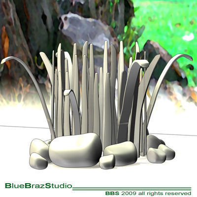 grass cartoon 3D model_2