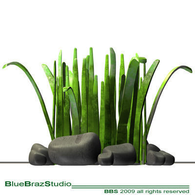 grass cartoon 3D model_3