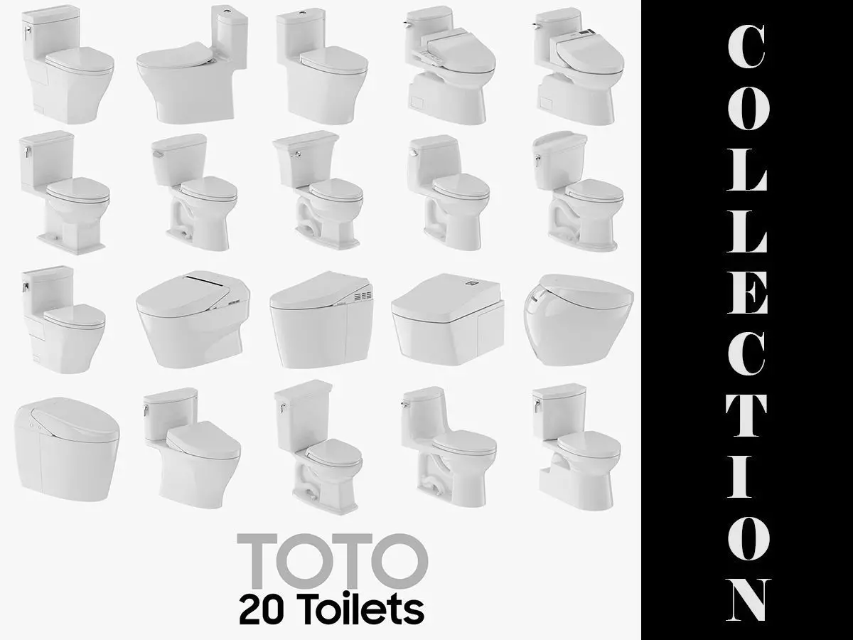 20 Models TOTO Toilet Collection 3D model_0