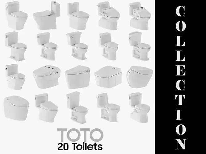 20 Models TOTO Toilet Collection 3D model