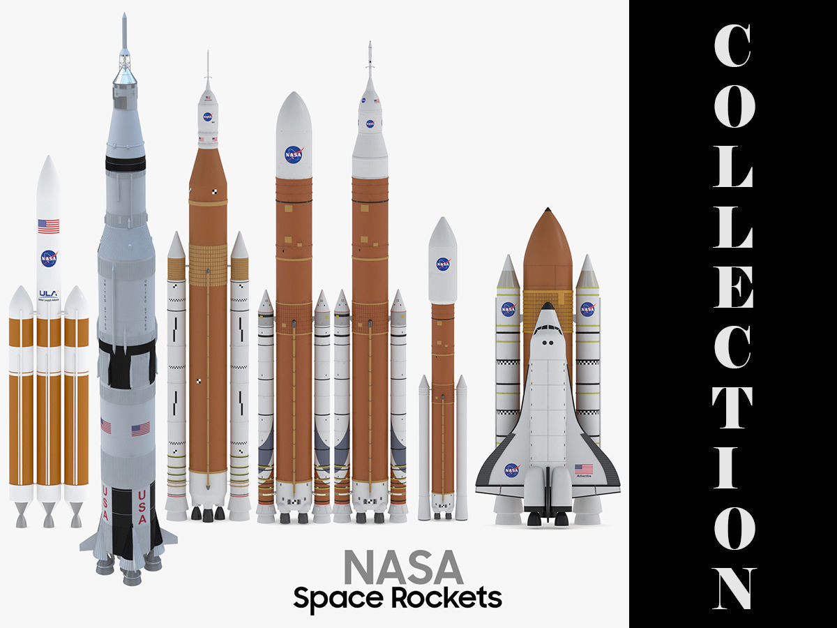 7 Models NASA Space Rockets Collection 3D model CGTrader