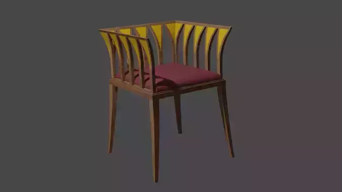 Low Poly Chair model with seat