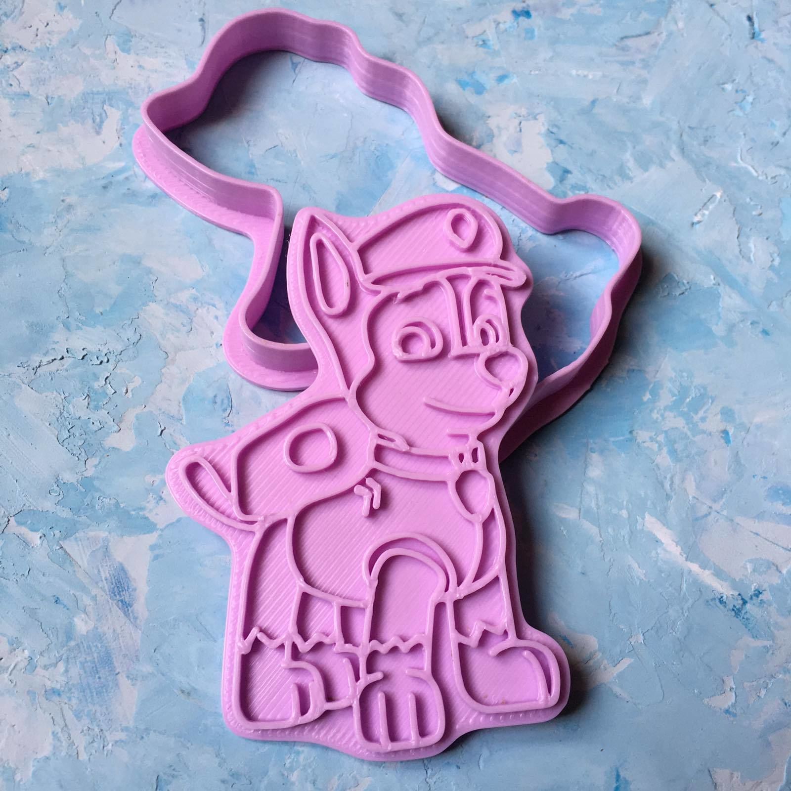 Paw Patrol Cookie Cutter Details Chase 3D print model 3D print model_2