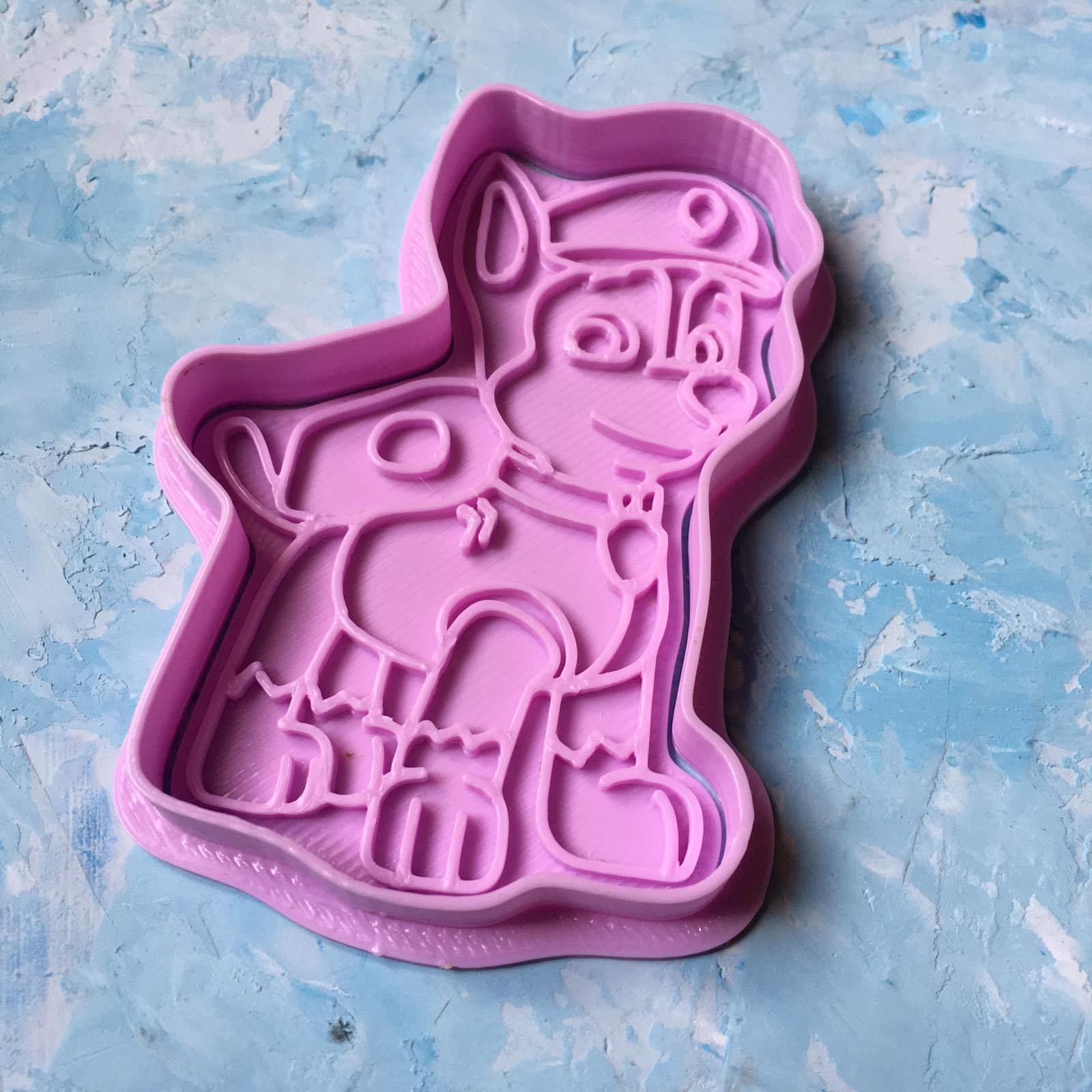 Paw Patrol Cookie Cutter Details Chase 3D print model 3D print model_3