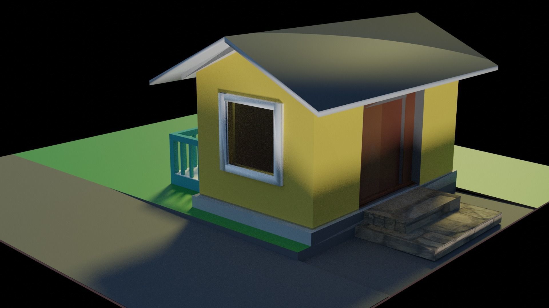 Small building Blender model with color Free 3D model_1