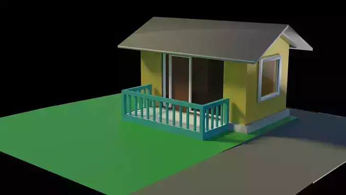 Small building Blender model with color Free 3D model