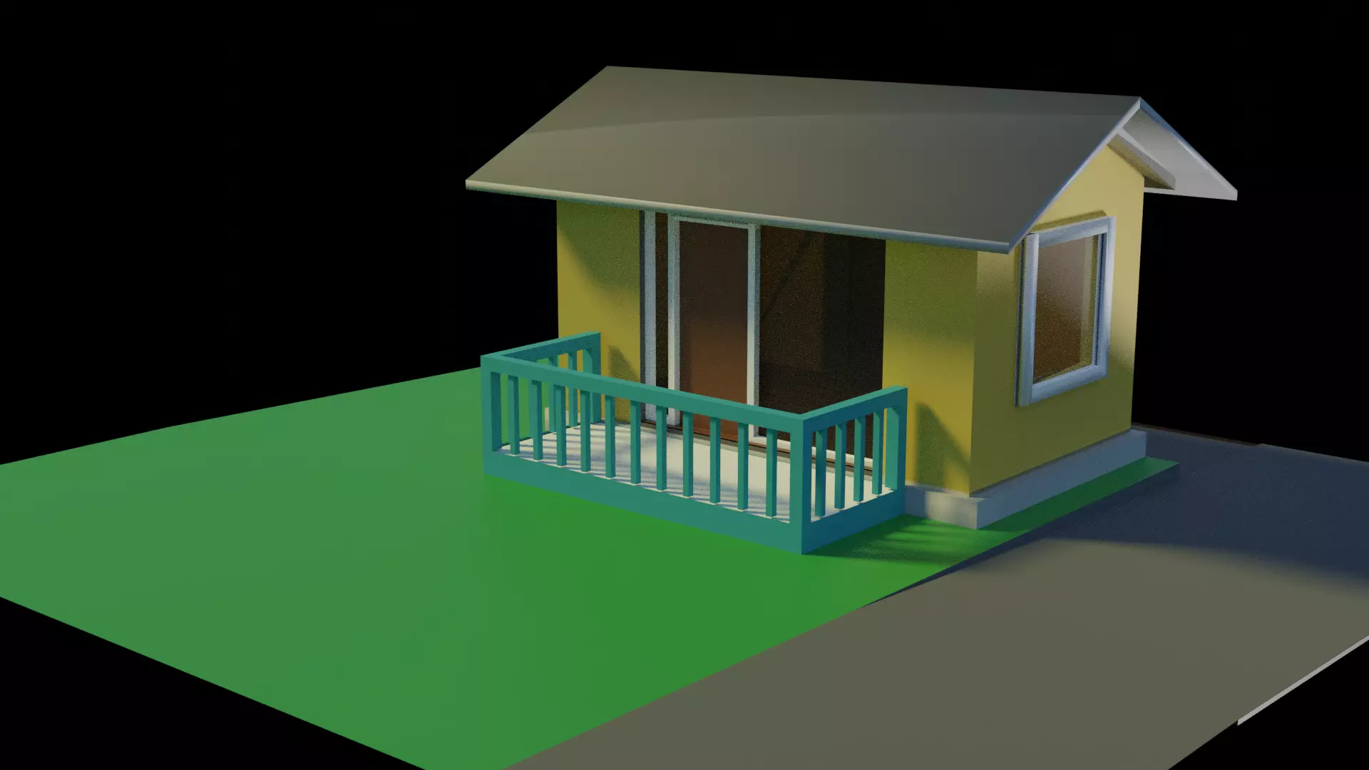 Small building Blender model with color Free 3D model_0