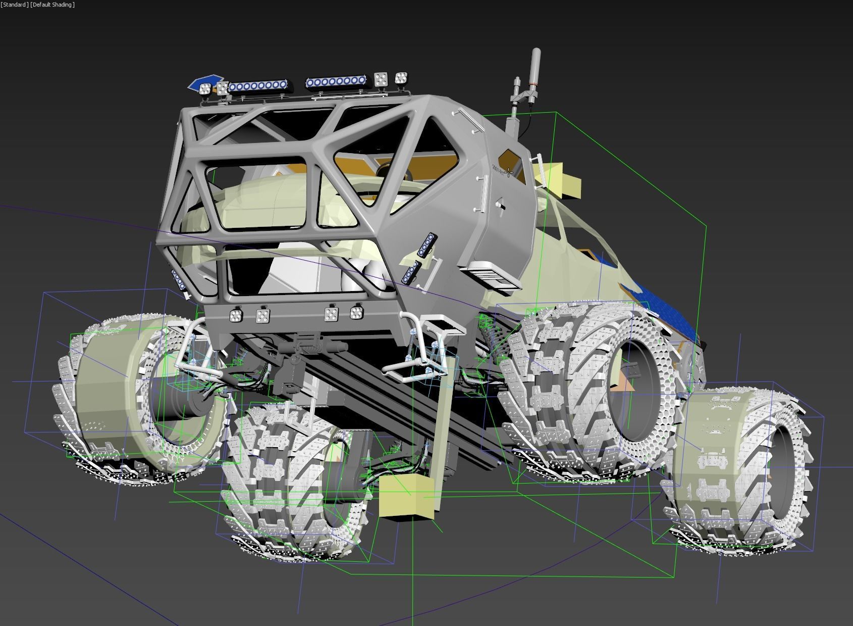 Mars Rover Rigged Animated with mars environment scene 3D model_15