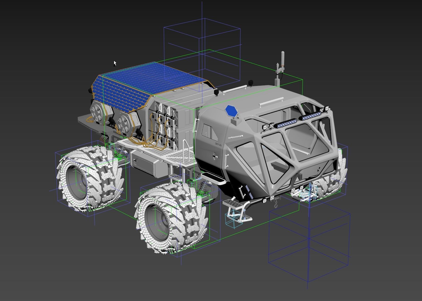 Mars Rover Rigged Animated with mars environment scene 3D model_16