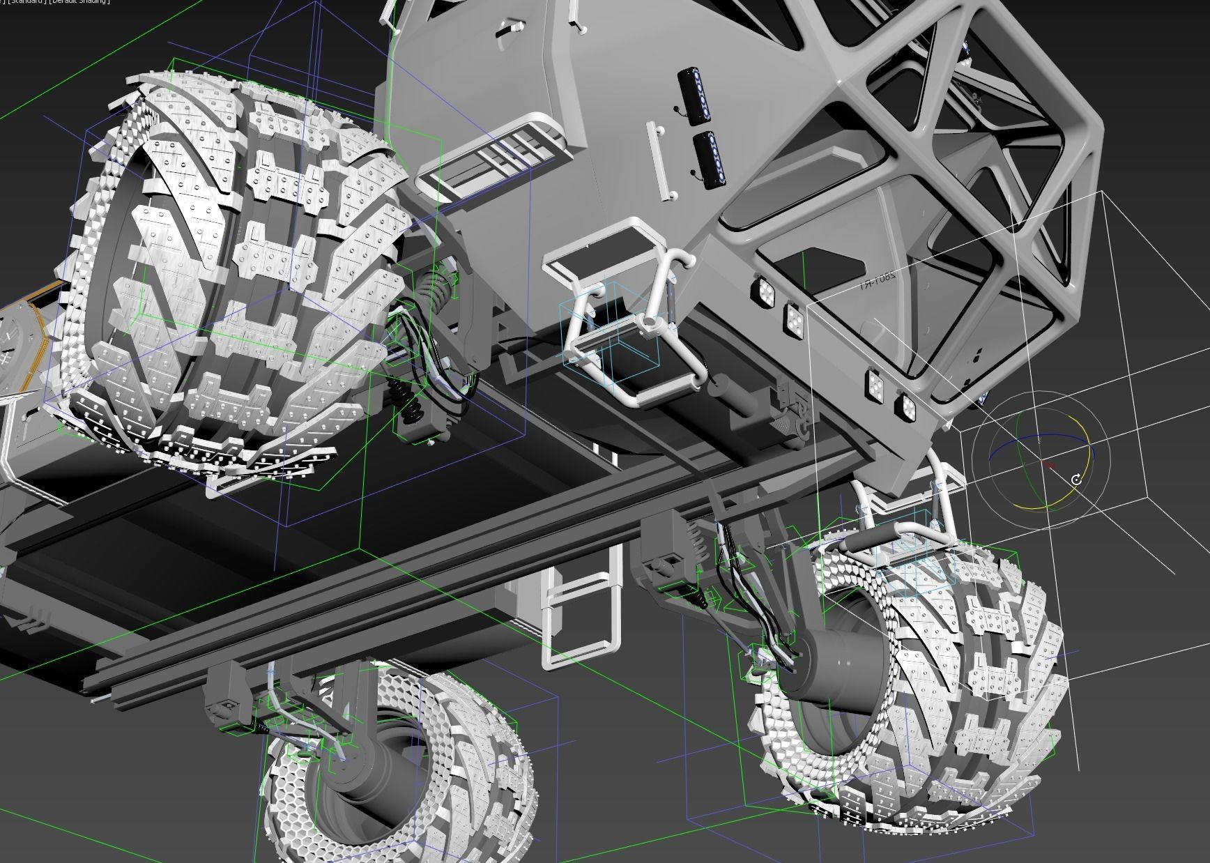Mars Rover Rigged Animated with mars environment scene 3D model_12