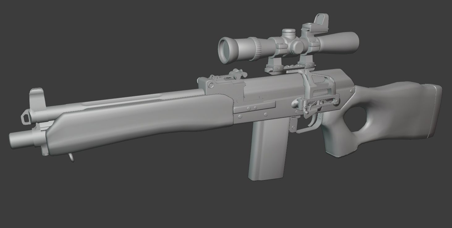 AK-74 458 SOCOM - Two variants Low-poly 3D model_11