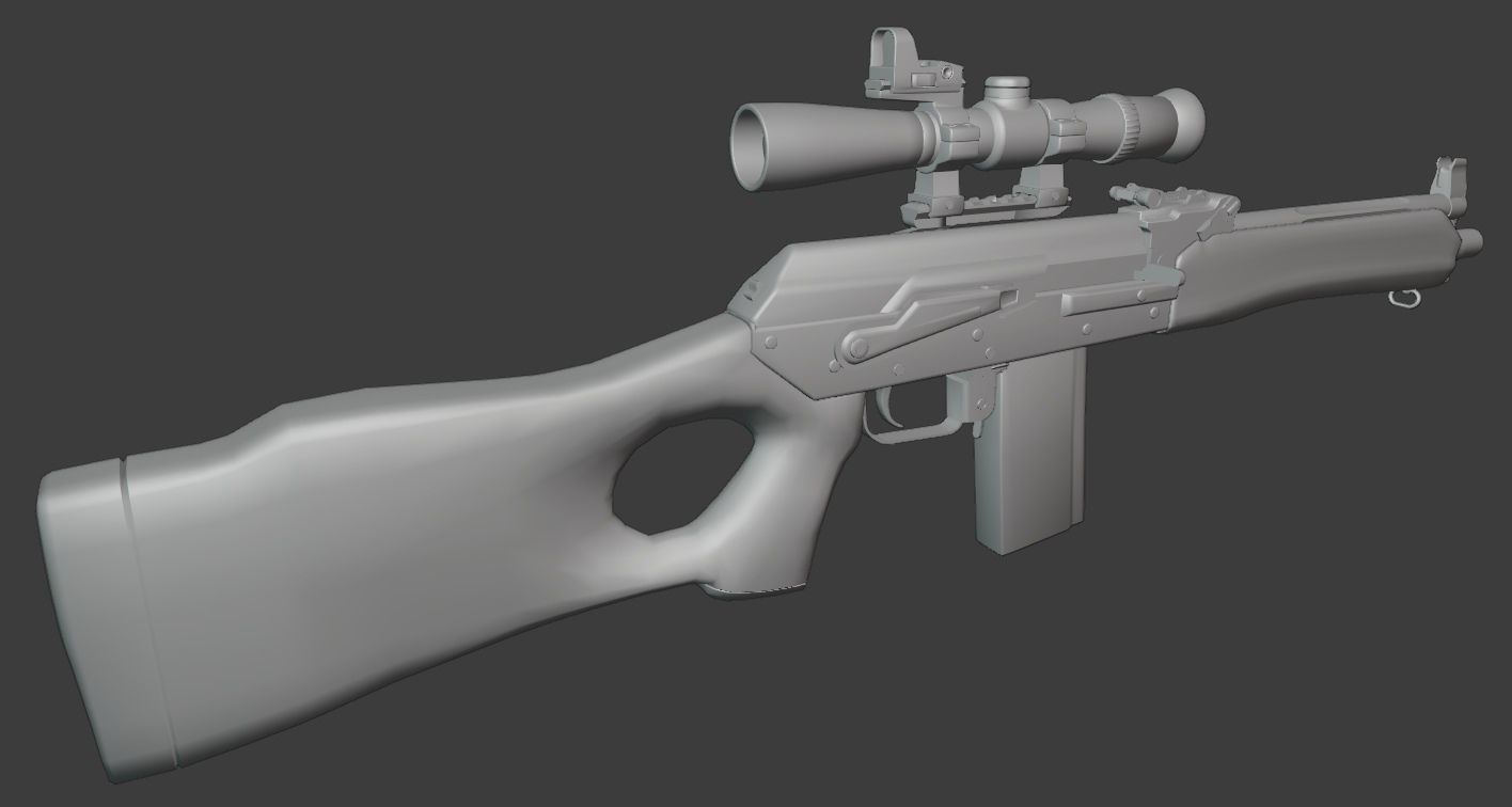 AK-74 458 SOCOM - Two variants Low-poly 3D model_10