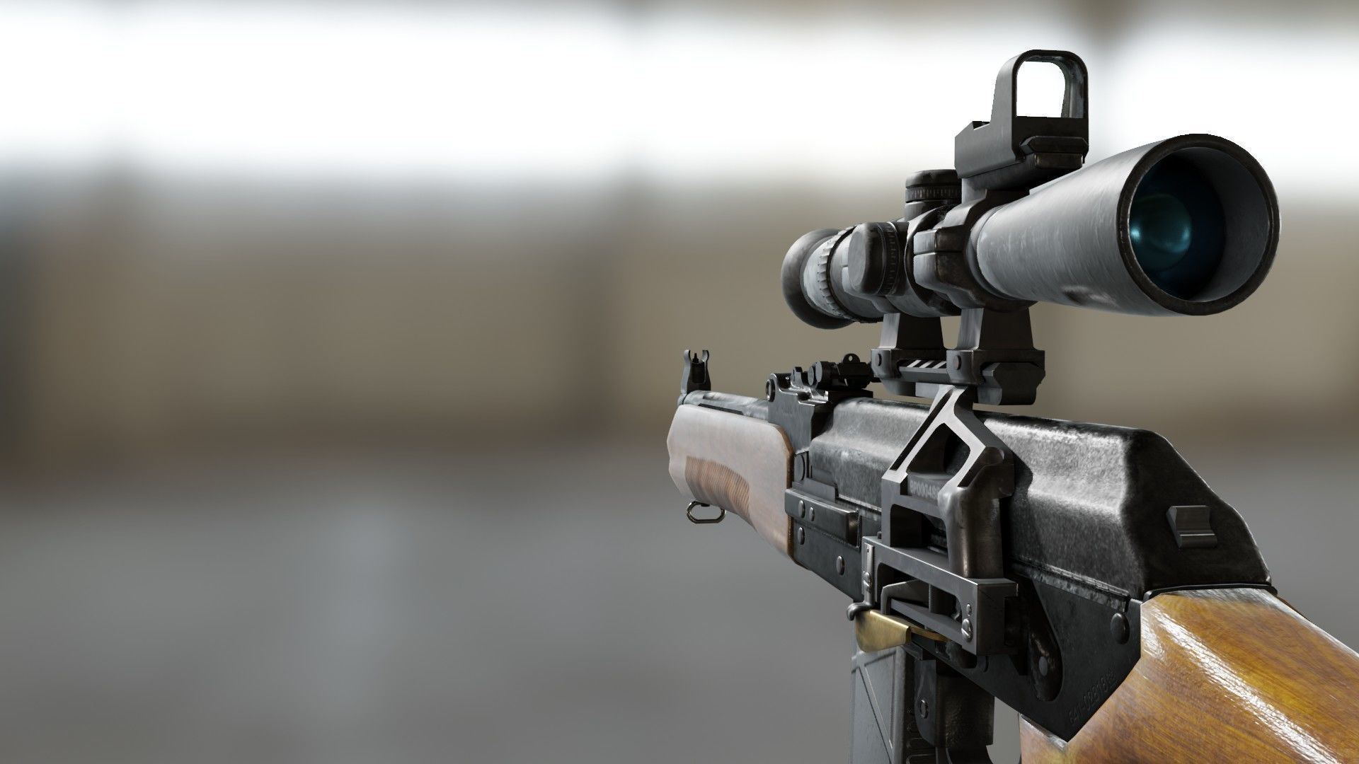 AK-74 458 SOCOM - Two variants Low-poly 3D model_7