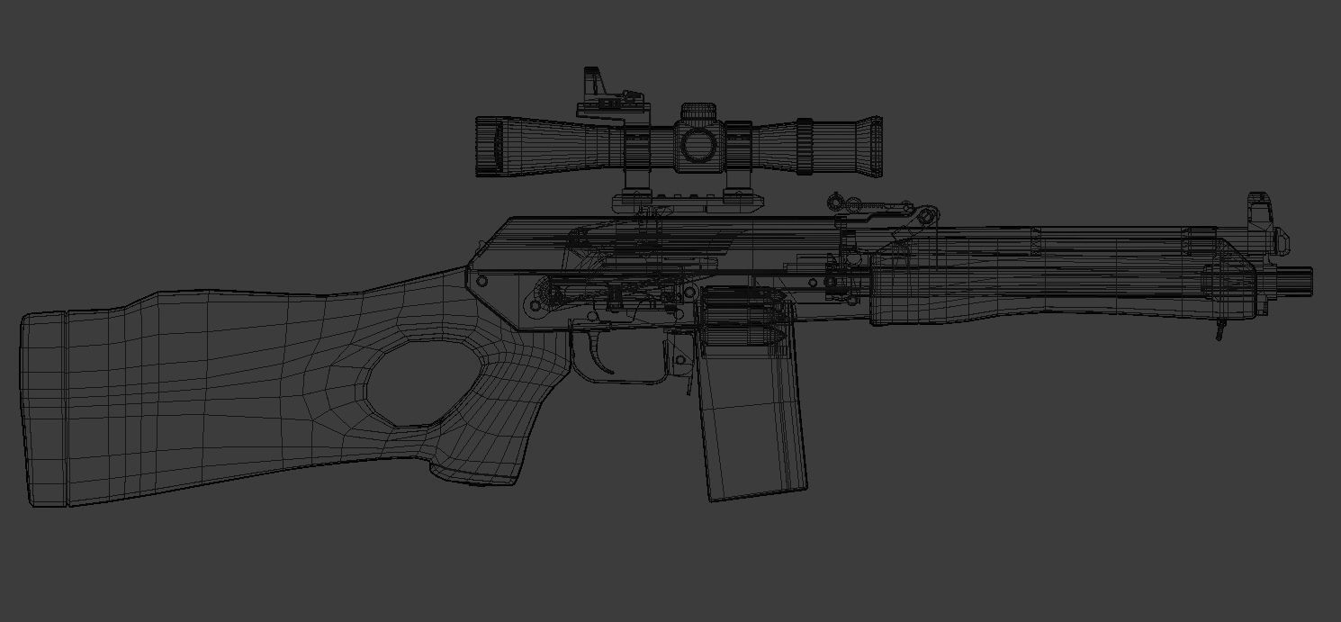 AK-74 458 SOCOM - Two variants Low-poly 3D model_12