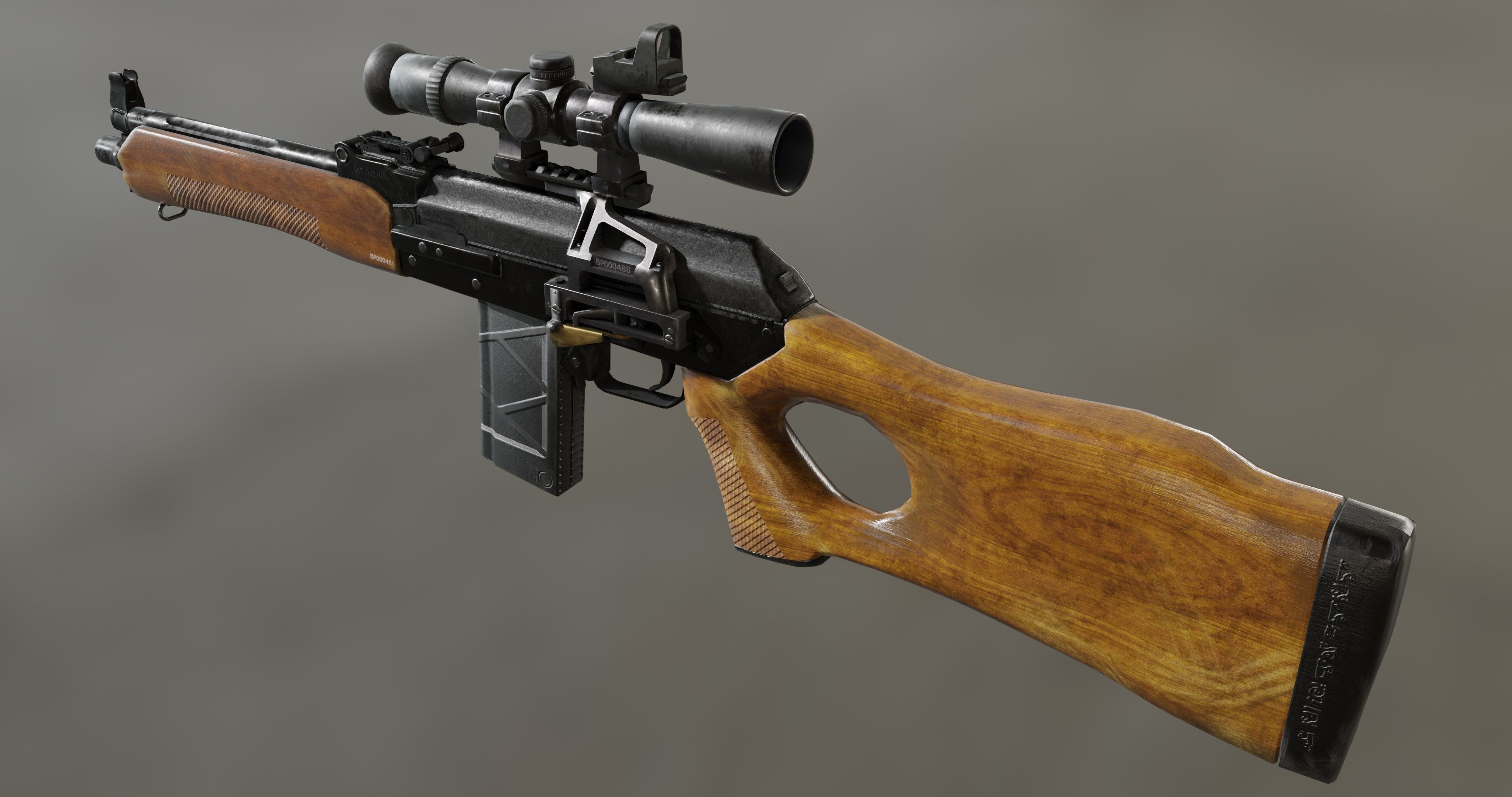 AK-74 458 SOCOM - Two variants Low-poly 3D model_4