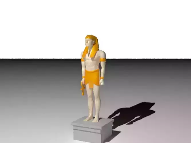 Pharaonic Man Statue 3D model