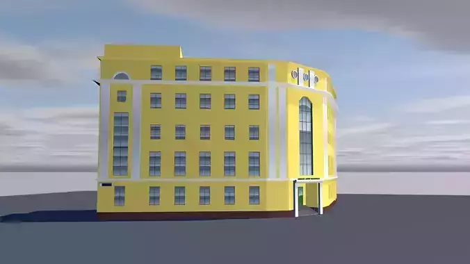 Theater building on cloudy day