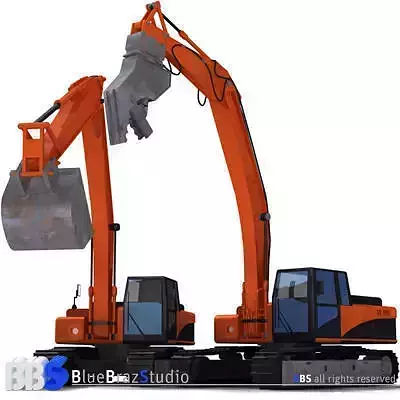 excavator collection 4 two orange excavators