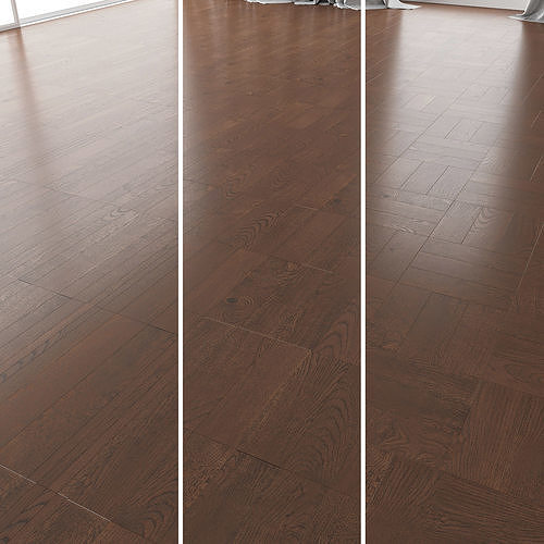 Parquet Oak Seal Brown WWL set 3 3D model