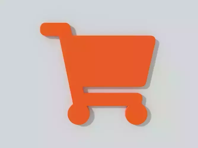 E-commerce 3D icon - Shopping cart 3D model