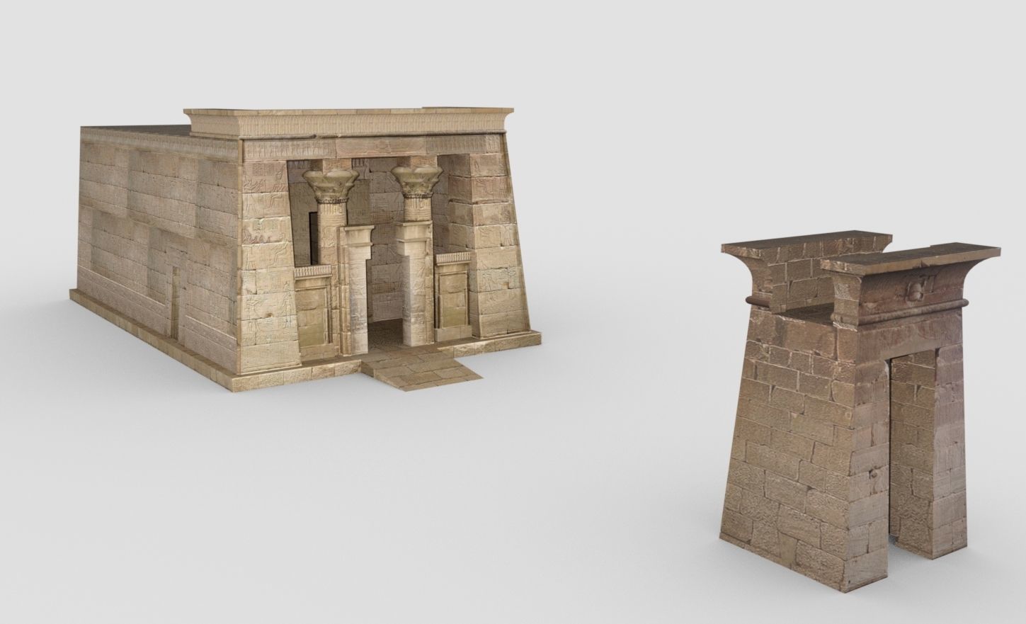 Dendur Temple Low-poly 3D model_4