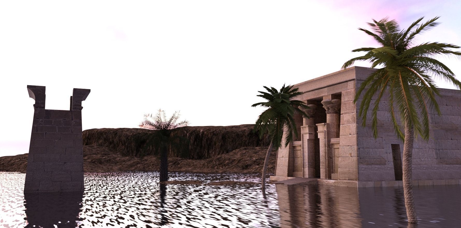 Dendur Temple Low-poly 3D model_1
