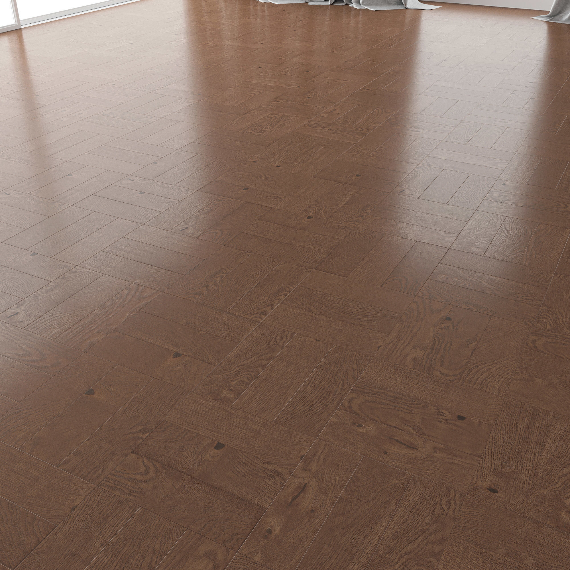 Parquet Oak Walnut Brushed set 3 3D model_3