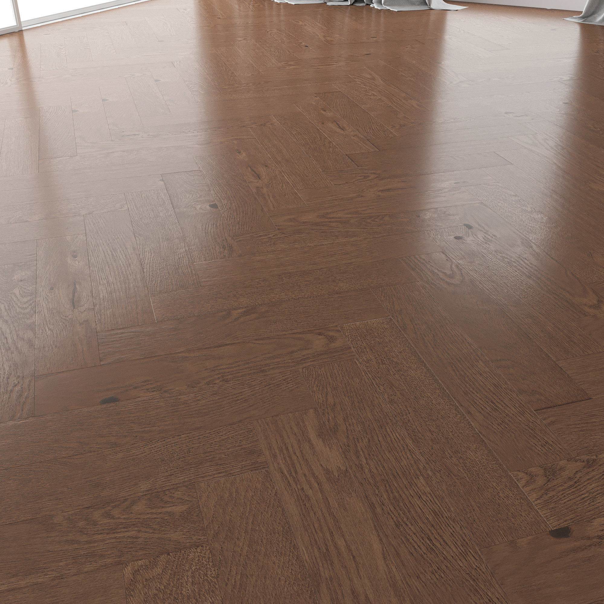 Parquet Oak Walnut Brushed set 4 3D model_3