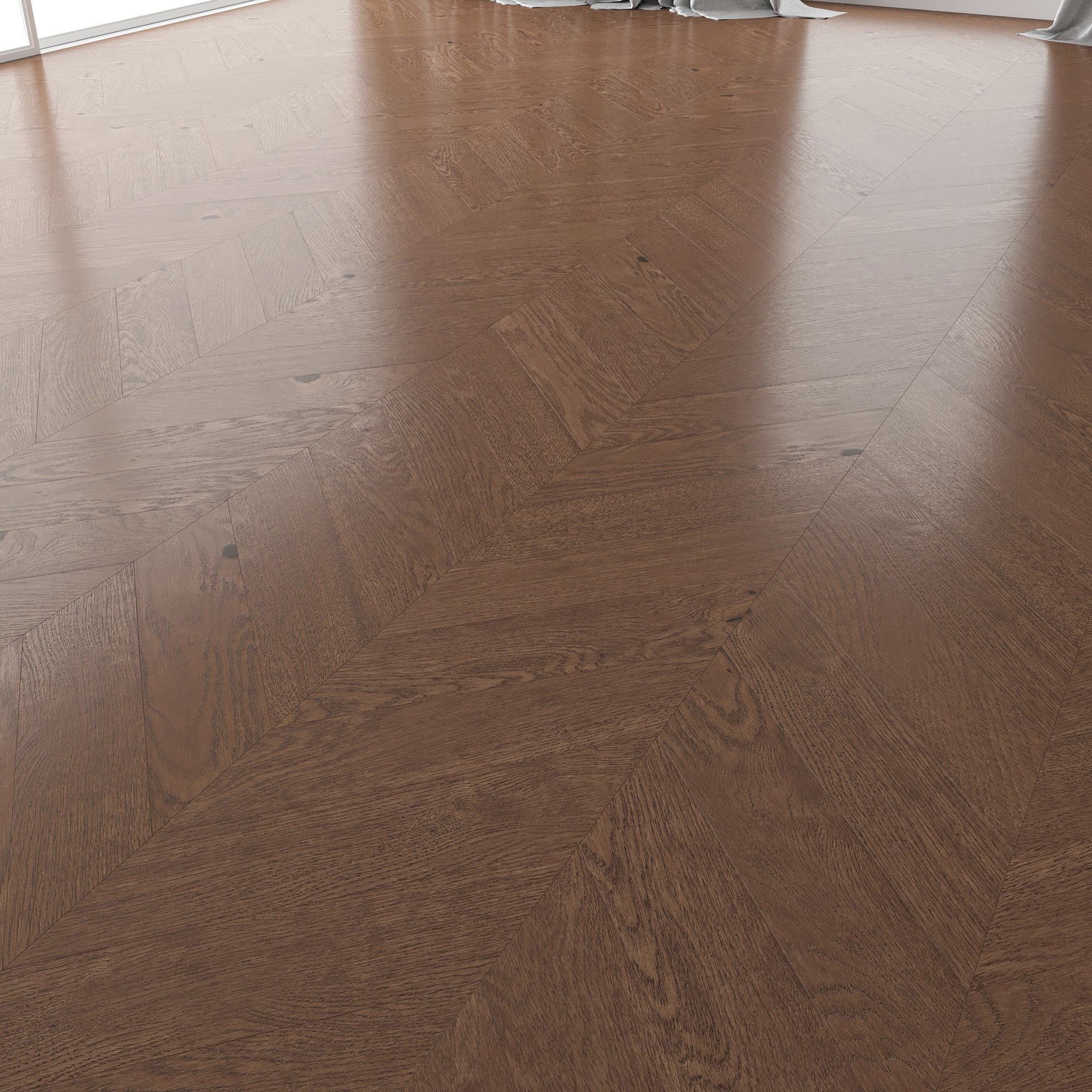 Parquet Oak Walnut Brushed set 4 3D model_2