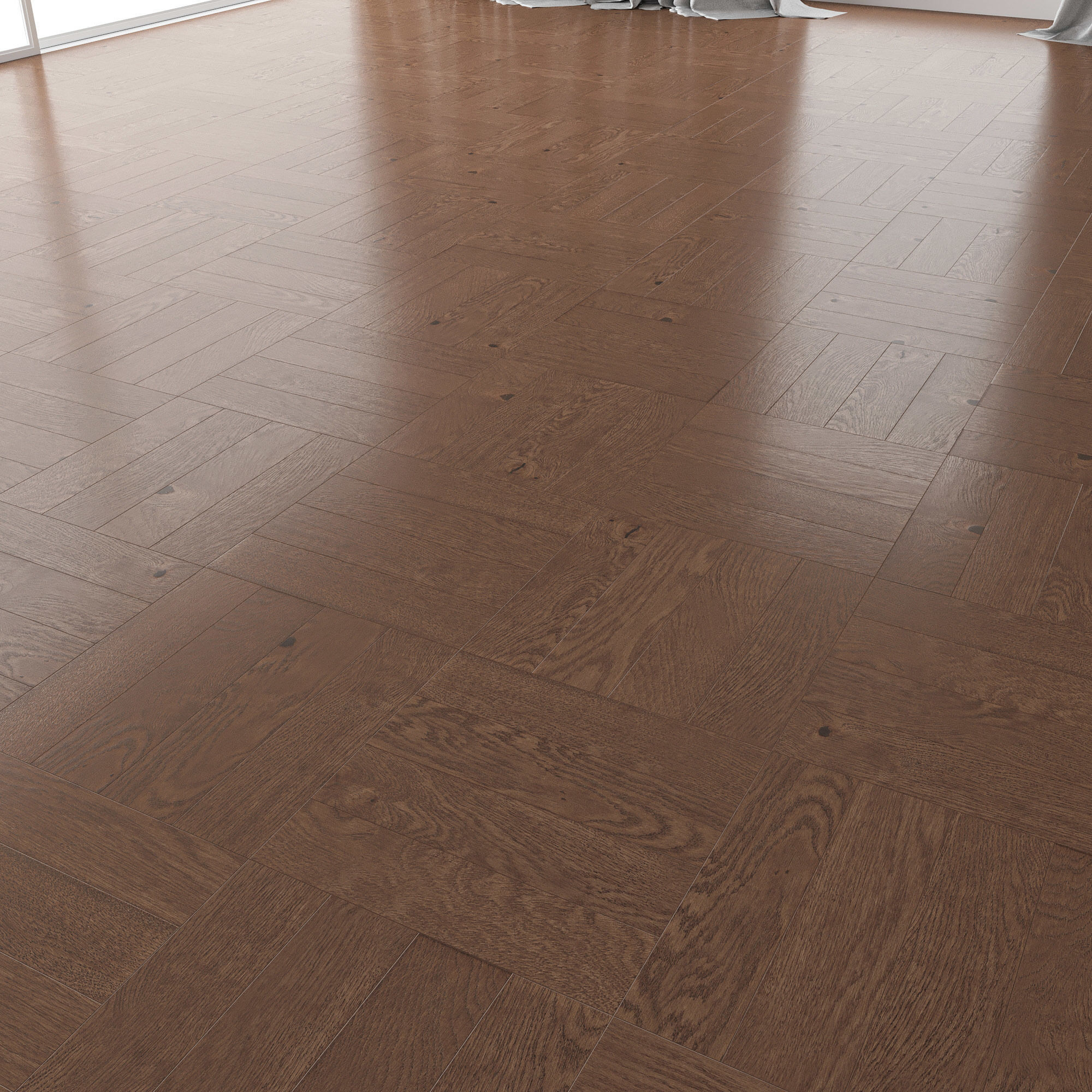 Parquet Oak Walnut Brushed set 4 3D model_1