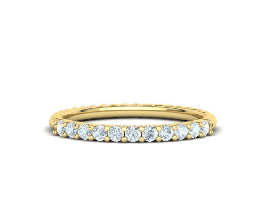 Rope Diamond Band ring 3dmodel 3D print model_2